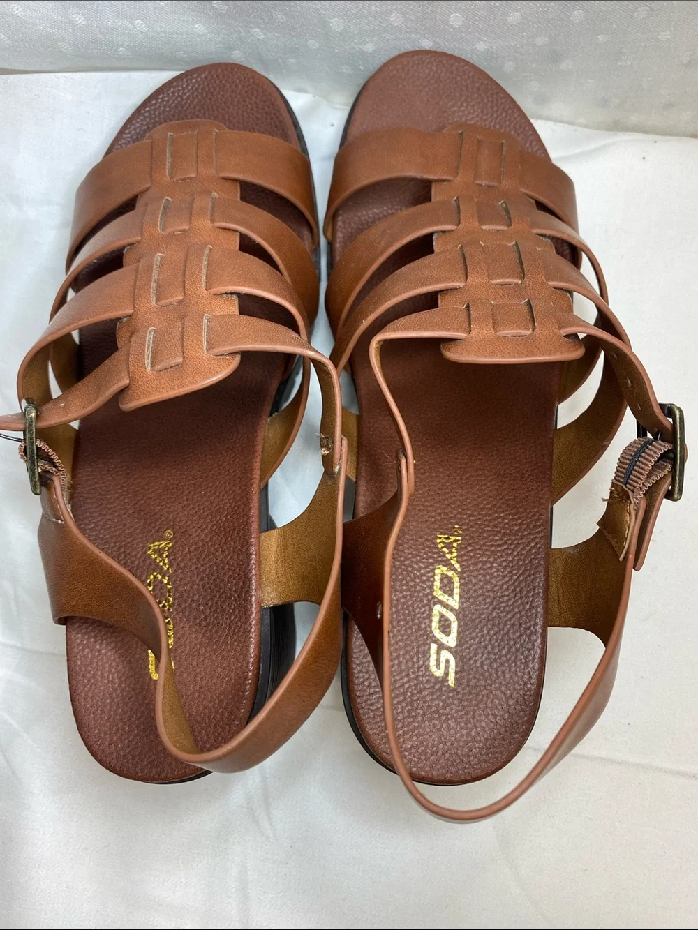 Soda Shoes EMI Women’s Brown Lug Sole Chunky Platform Heel Sandals 9.5